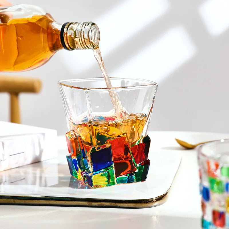 Elegant Prism Drinking Glasses with Unique Rotating Design