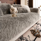 Luxurious Sofa Cover in Faux Lambswool Fabric