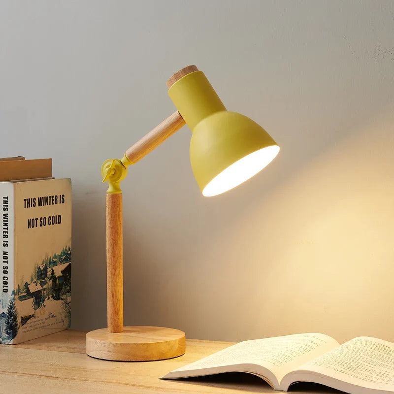 Adjustable Modern Table Light – Nordic Style Wooden Desk Lamp