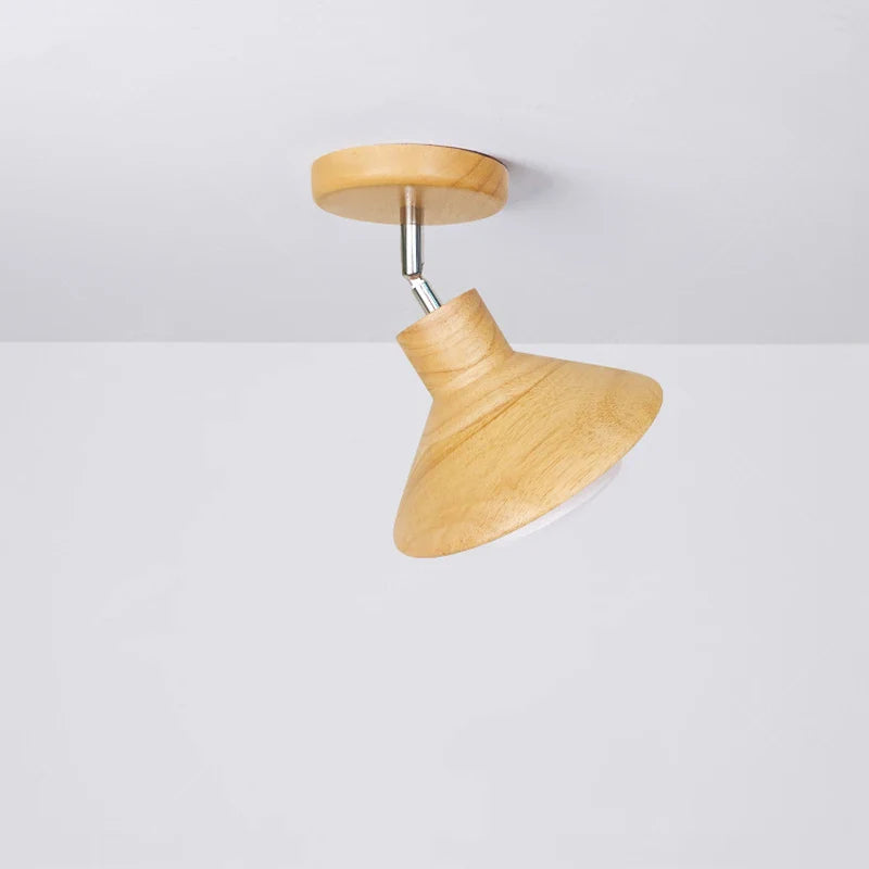 Natural Wood Cone Ceiling Light Fixture
