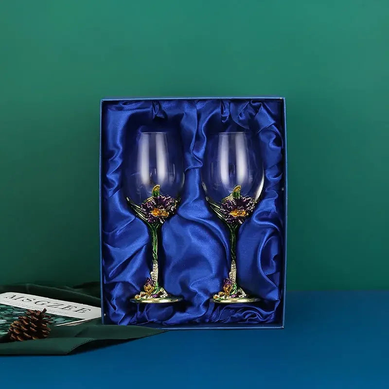 Chic Iris Crystal Beverage Goblet