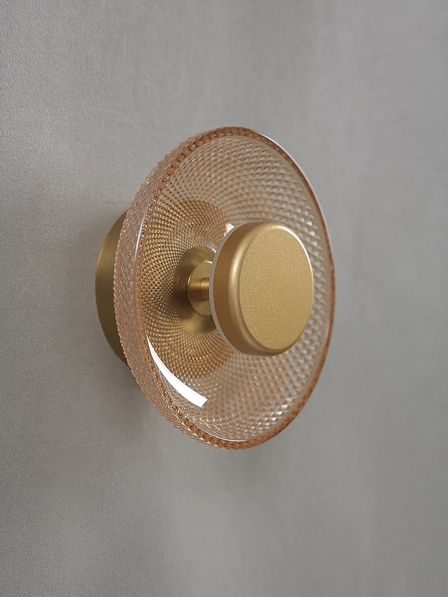 Textured LED Disc Light – Contemporary Colored Glass Wall Fixture