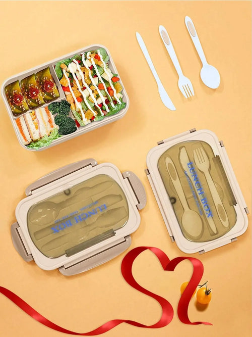 Bento Lunch Box with Utensils – 4 Compartments and Leak-Proof Features