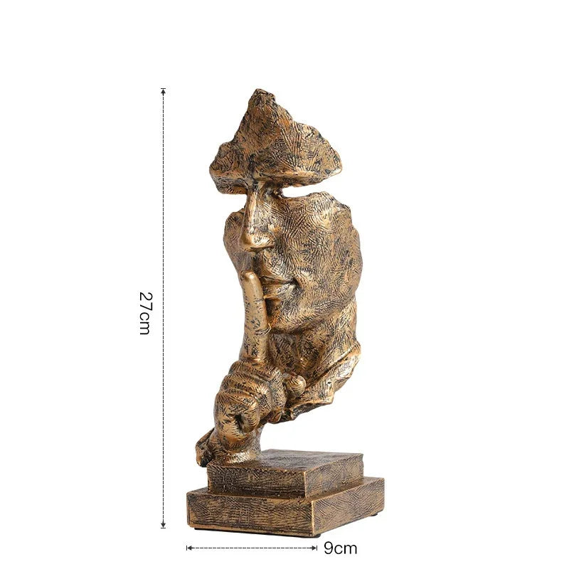 Elysian Abstract Face Art Piece, Elegant Bronze Decor Accent