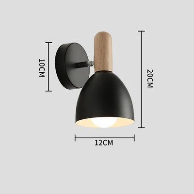 Adjustable Bedside Light – Nordic Style Wooden Wall Lamp