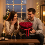 Heart-Shaped Gift Box with Artificial Roses for Mother's Day Decor
