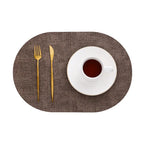 Heat Resistant Non-Slip Oval Placemats in Faux Leather