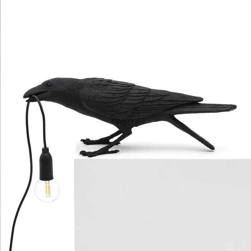 Modern Desk Lamp with Bird Design – Decorative Raven Light