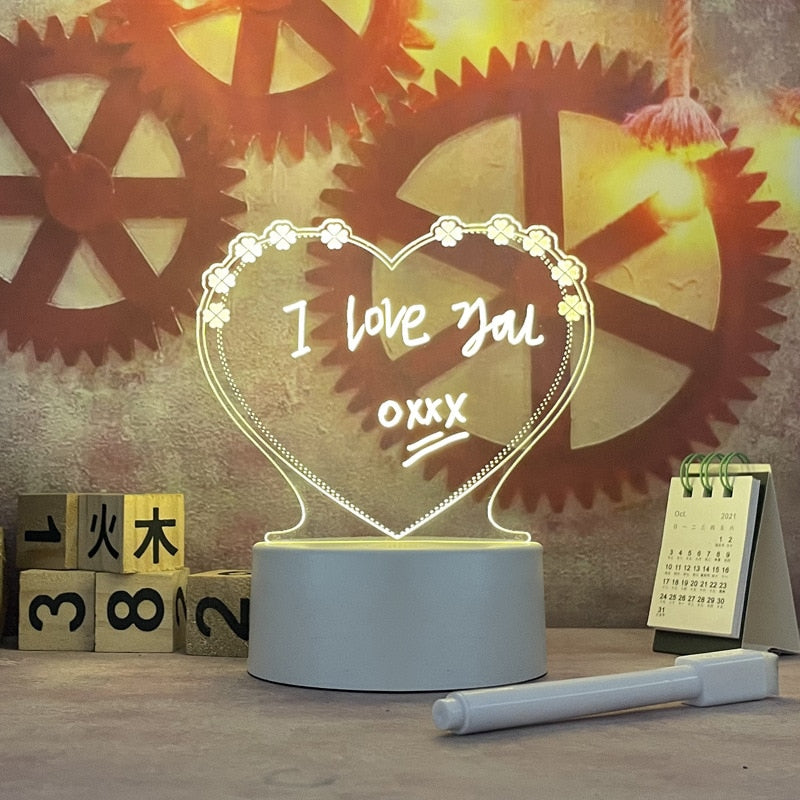 USB-Powered Acrylic Message Board with Backlit Display