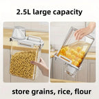 2.5L Airtight Storage Bin for Rice, Cereal, and Flour with Measuring Scoop