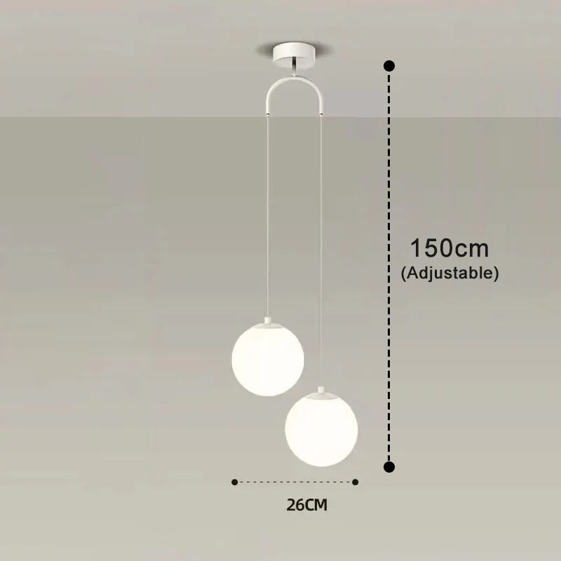 Nordic Style Pendant Light with Glass Globe – Modern Design