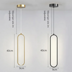 Gold and Black LED Hanging Lamp - Minimalist Pendant Light for Home