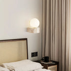 LED Wall Sconce in Modern Japanese Design with Travertine Stone