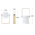 Folding Rechargeable Table Lamp with Wooden Handle – Portable Lantern