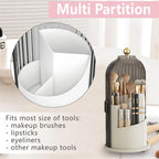 360-Degree Makeup Brush Organizer with Dustproof Lid