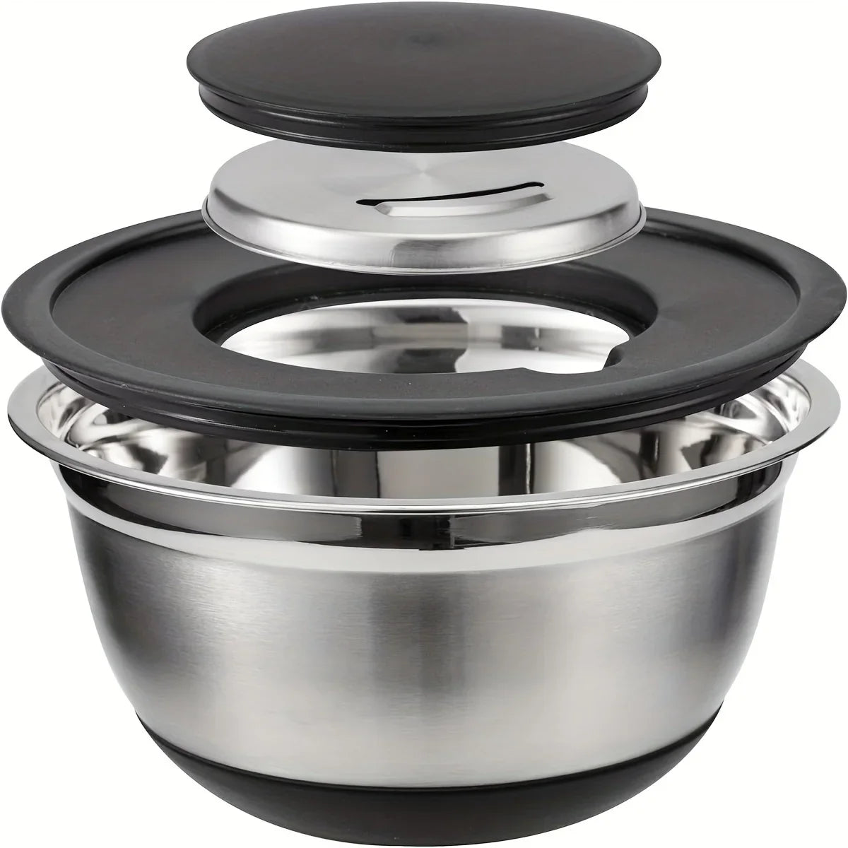 Ultimate Stainless Steel Mixing Bowl Set with Secure Lids & Grater Tools