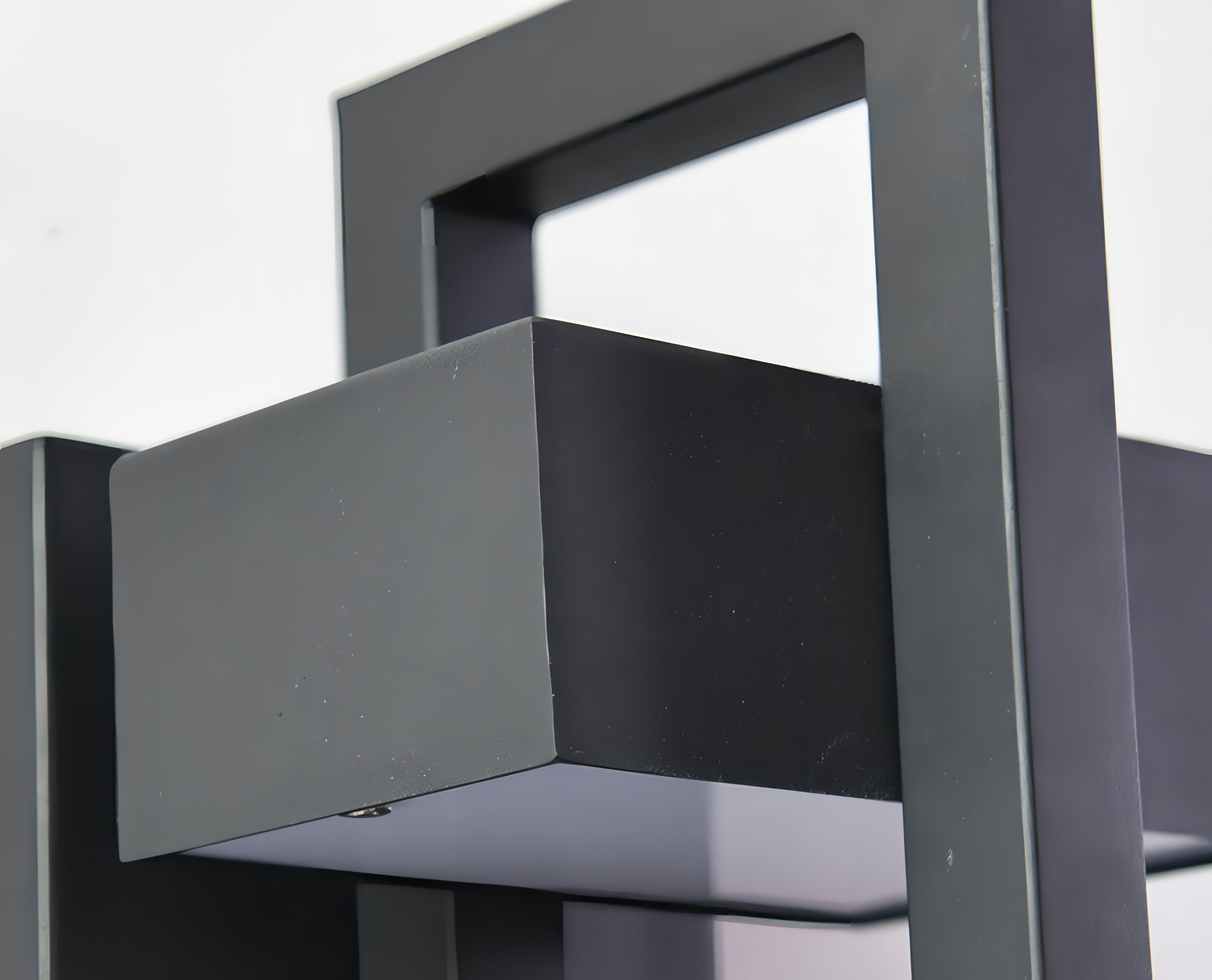 Architectural Outdoor Wall Light in Black Steel Finish