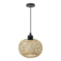 Handcrafted Rattan LED Ceiling Light with Bamboo Design