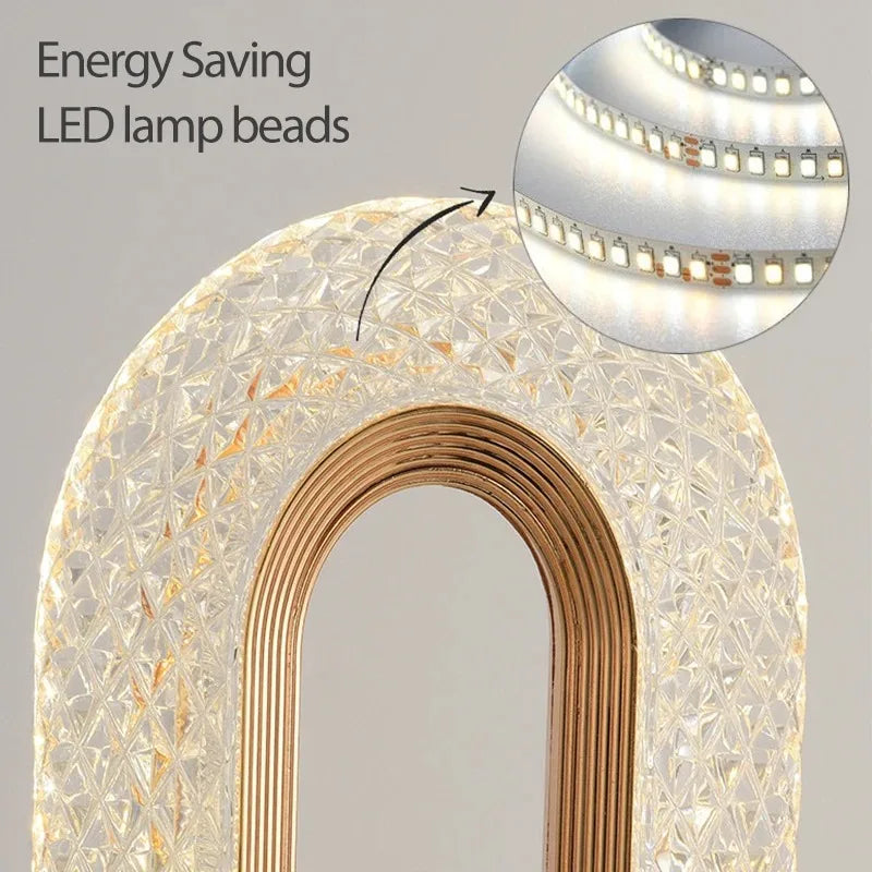 3D Crystal LED Night Light - Rechargeable Touch Dimmer Lamp