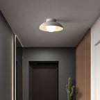 Modern Semi-Flush Light Fixture | Glass & Iron | Soft Ambient Glow for Hallway or Living Room