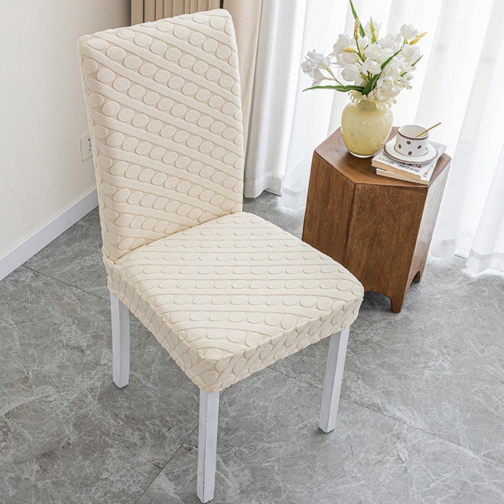Embossed Oval Knit Chair Cover – Elegant Design