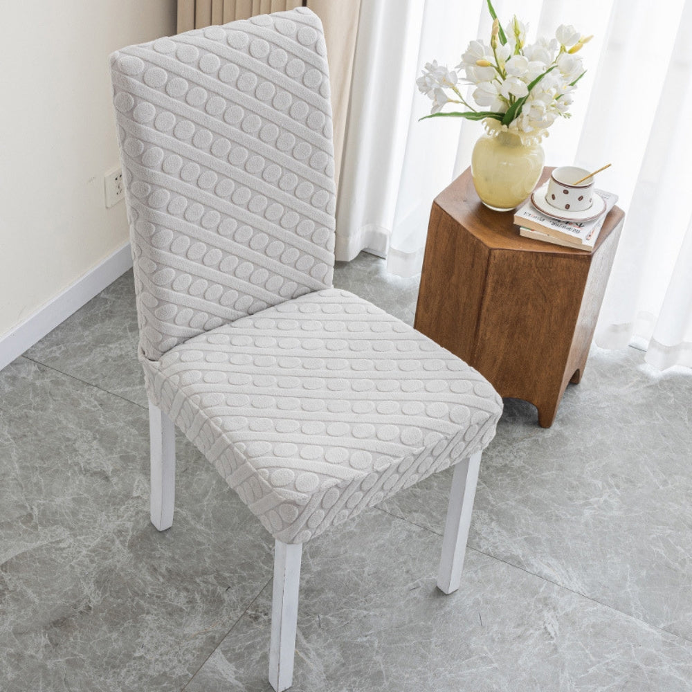 Embossed Oval Knit Chair Cover – Elegant Design