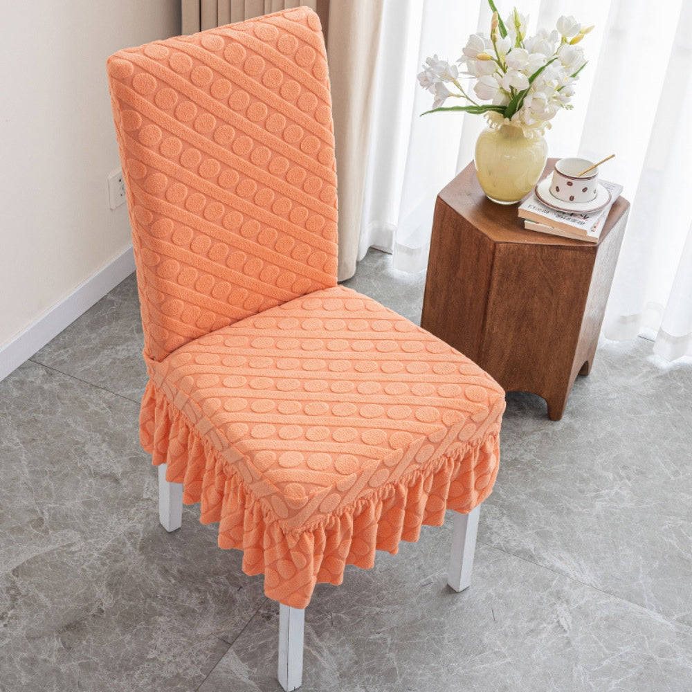 Embossed Oval Knit Chair Cover – Elegant Design