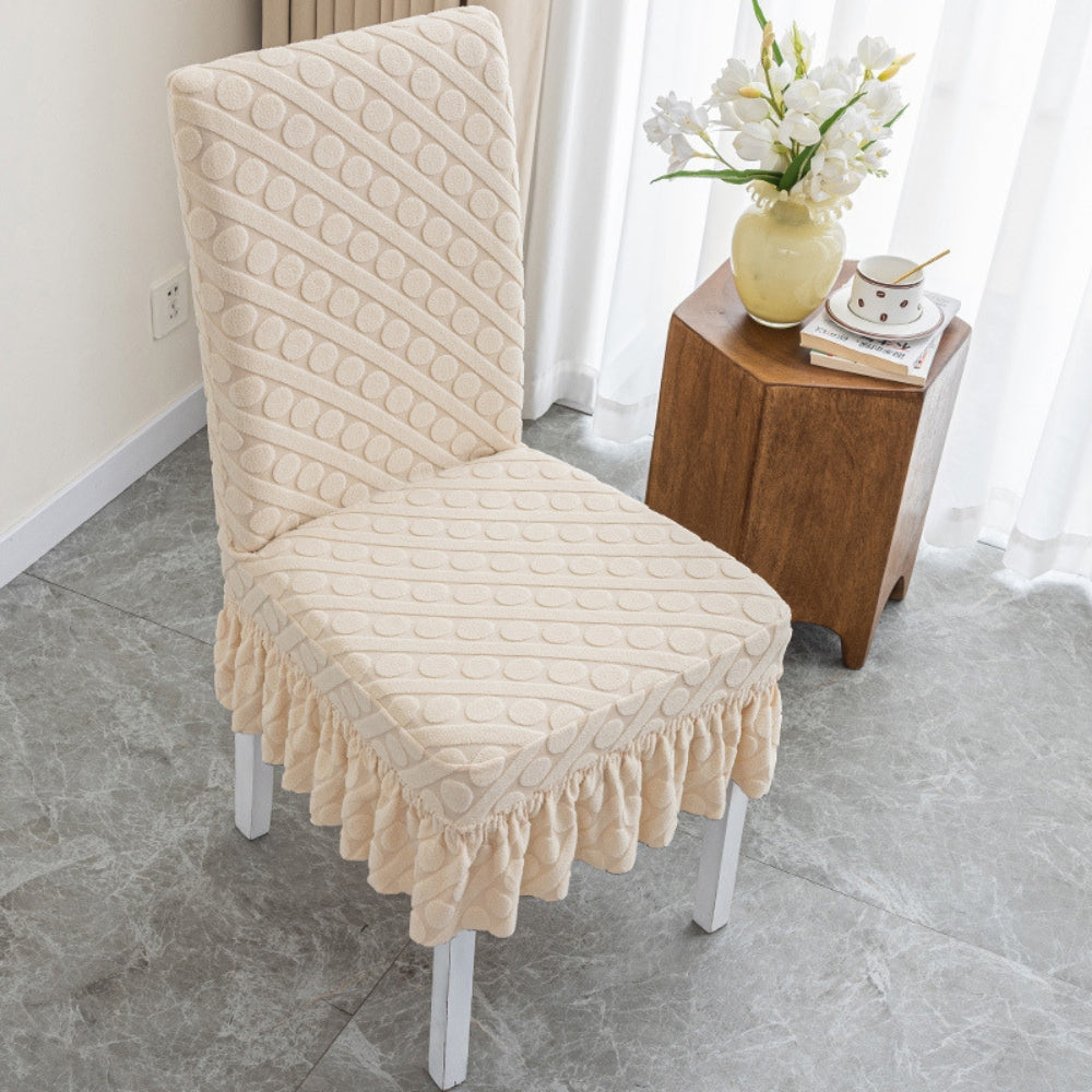 Embossed Oval Knit Chair Cover – Elegant Design