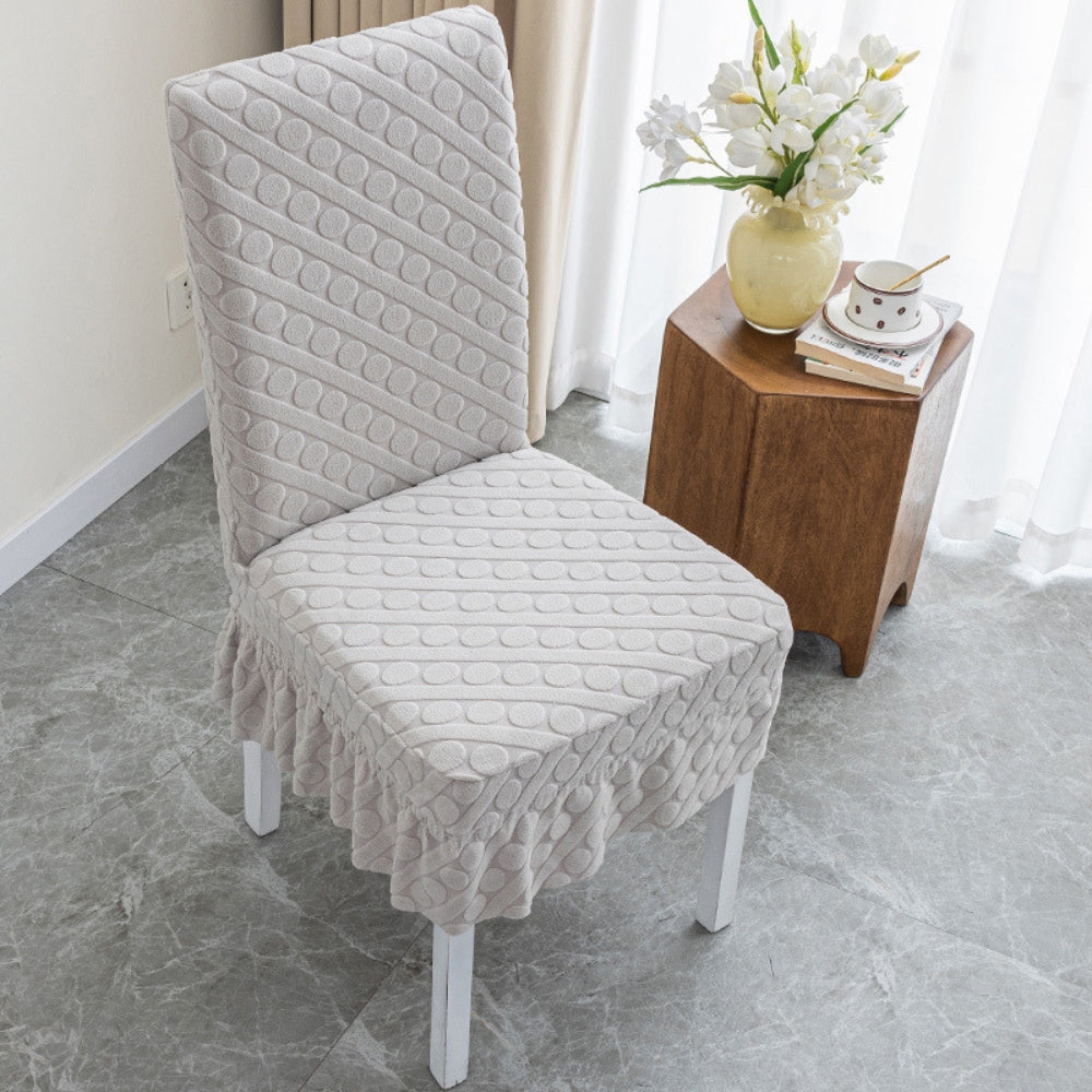 Embossed Oval Knit Chair Cover – Elegant Design