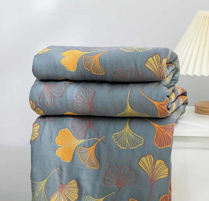 Tranquil Ginkgo Leaf Throw Blanket