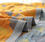 Tranquil Ginkgo Leaf Throw Blanket