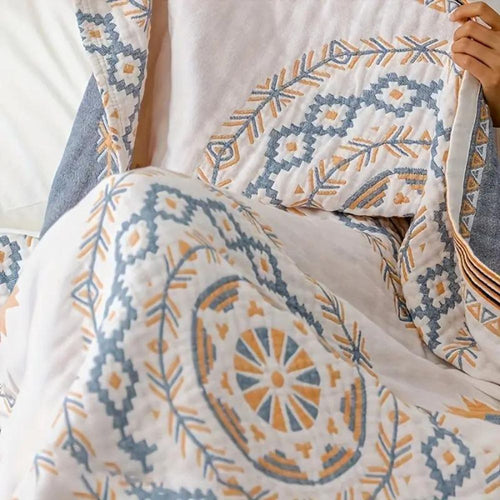 Serene Mandala | Boho cotton throw blanket 1