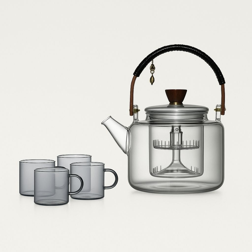 Elegant Borosilicate Glass Tea Set for Daily Use