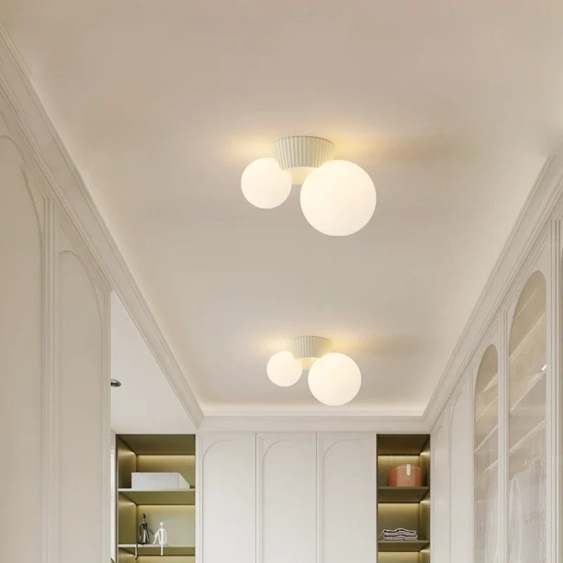 Modern Double Globe Ceiling Light in French Style