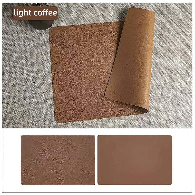 Heat Resistant and Waterproof Double-Sided Faux Leather Placemats