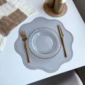 Round Faux Leather Placemats with Embossed Floral Pattern – Luxury Set
