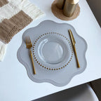 Round Faux Leather Placemats with Embossed Floral Pattern – Luxury Set