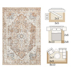 Foldable Non-Slip Oriental Carpet | Medallion Design Area Rug