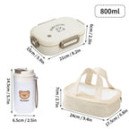Portable Bento Lunch Box with 3 Compartments – Leak-Proof Design