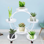 Rolling Metal Plant Stand - 6-Tier Flower Pot Display for Indoor/Outdoor