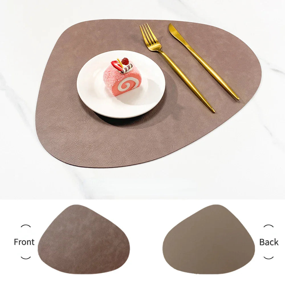 Double-Sided Faux Leather Table Mats – Non-Slip and Heat Resistant