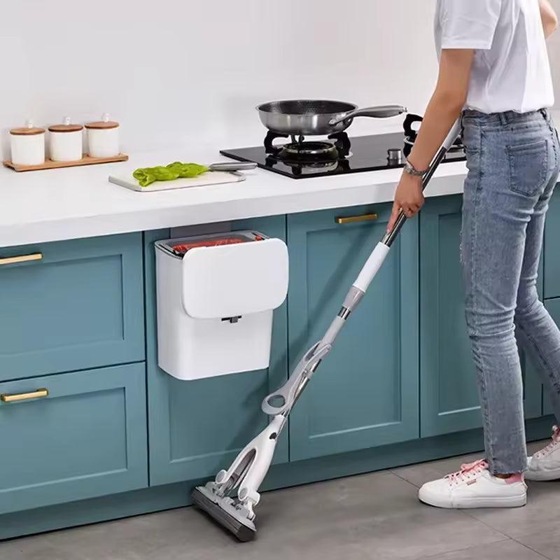 SmartSpace Hanging Waste Bin with Lid - Convenient One-Handed Disposal