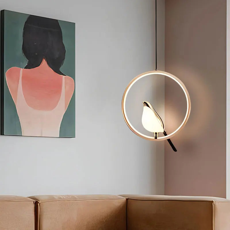 Northern Style LED Pendant Light with Bird Motif