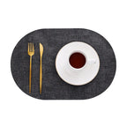 Heat Resistant Non-Slip Oval Placemats in Faux Leather