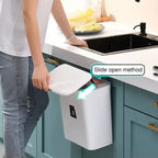 SmartSpace Hanging Waste Bin with Lid - Convenient One-Handed Disposal