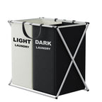 Foldable Multi-Compartment Laundry Basket - Tri-Section Hamper