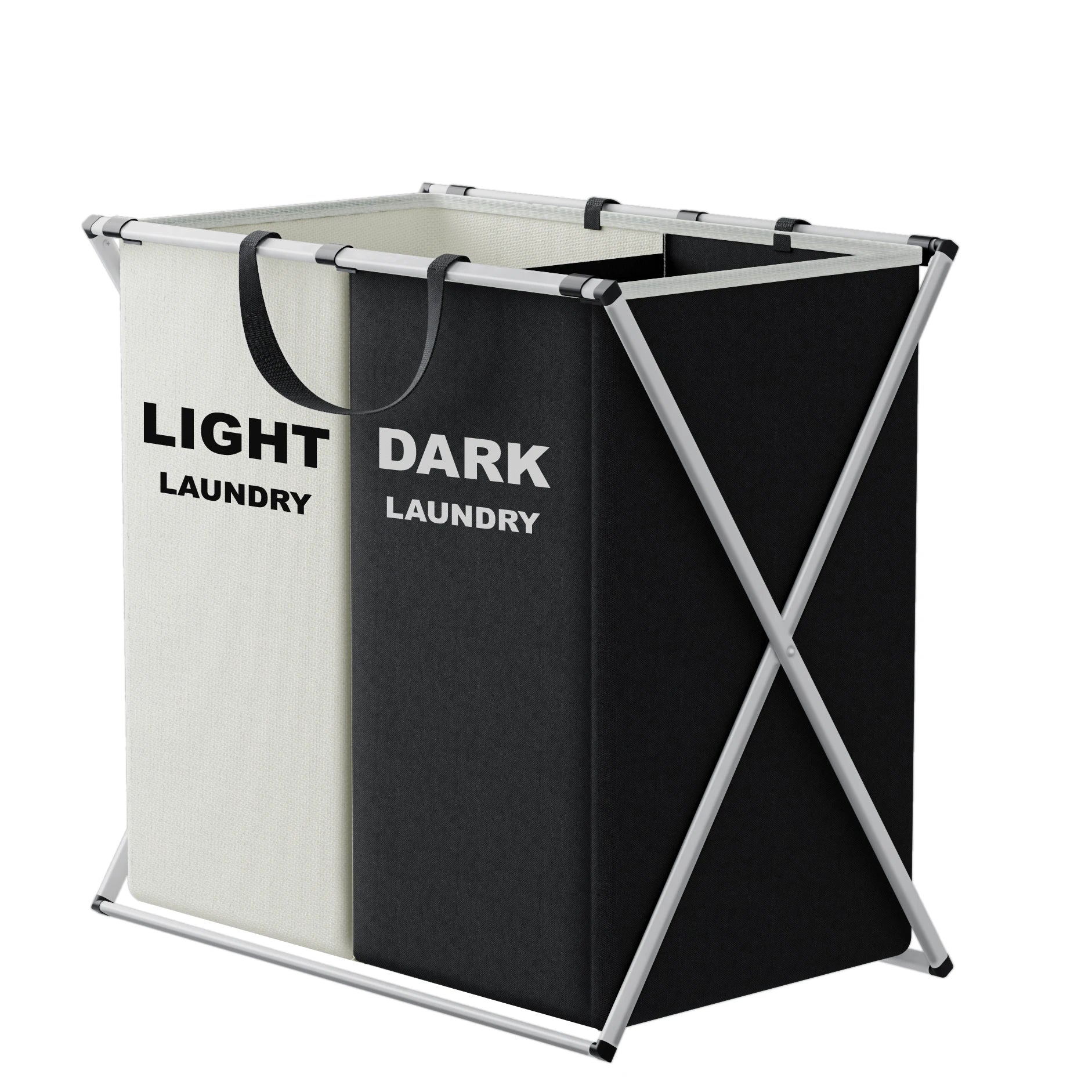 Foldable Multi-Compartment Laundry Basket - Tri-Section Hamper