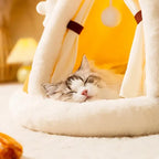 Cozy Haven Tent Cat Bed with Plush Padding and Memory Foam Support
