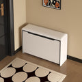 2-Tier Entryway Organizer Bench – Minimalist Pine and PU Leather Storage
