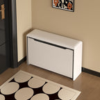 2-Tier Entryway Organizer Bench – Minimalist Pine and PU Leather Storage